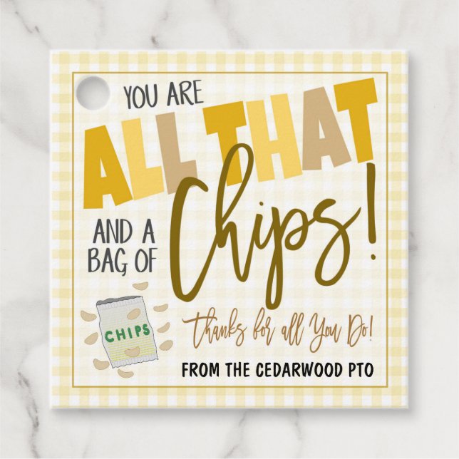 Chips-Geschenkkarte Geschenkanhänger (Vorderseite)