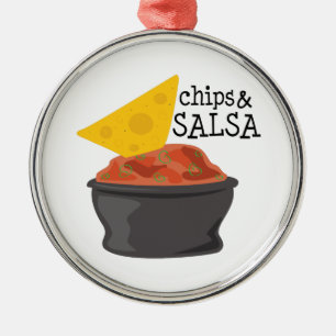 Chips u. Salsa Silbernes Ornament