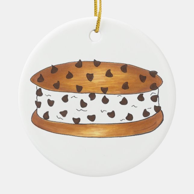 Chipwich Chocolate Chip Cookie Ice Creme Sandwich Keramik Ornament (Vorne)