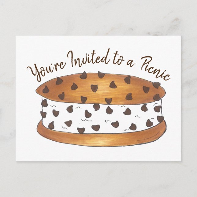 Chipwich Ice Cream Sandwich Picnic Einladung (Vorderseite)