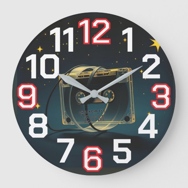 ChiRadioLLC™ Clock designed by www.djelove.com Große Wanduhr (Vorderseite)