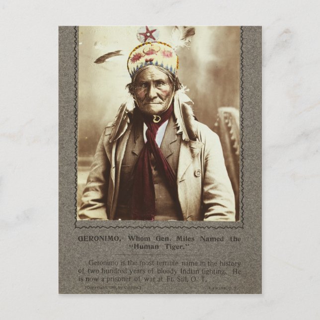 Chiricahua Apache Indian Leader Geronimo Portrait Postkarte (Vorderseite)