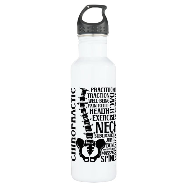 Chiro Chiropraktiker Edelstahlflasche (Vorderseite)