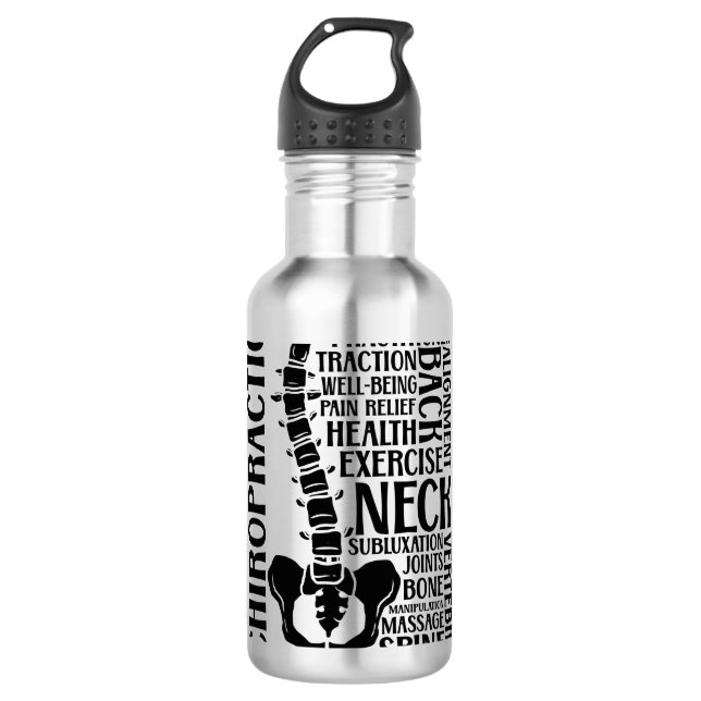 Chiro Chiropraktiker Edelstahlflasche (Vorderseite)
