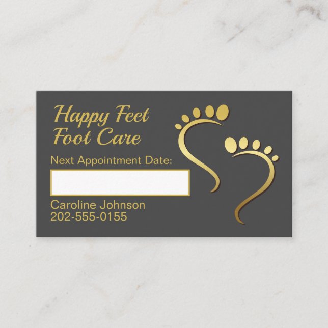 Chiropodist Podiatrist - Ernennung von Pediküren Visitenkarte (Vorderseite)