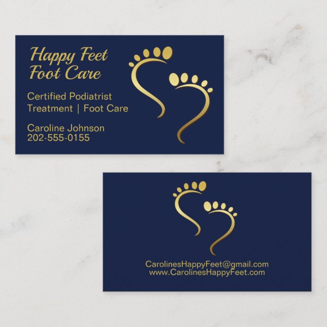 Chiropodist Podiatrist Fußpflege Marine Visitenkarte (Vorne/Hinten)
