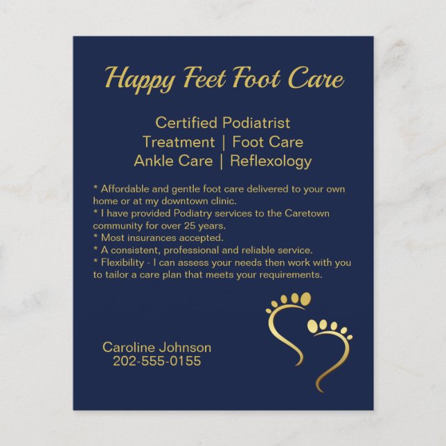 Chiropodist Podiatrist Werbeaktion Blue Business Flyer (Vorne)