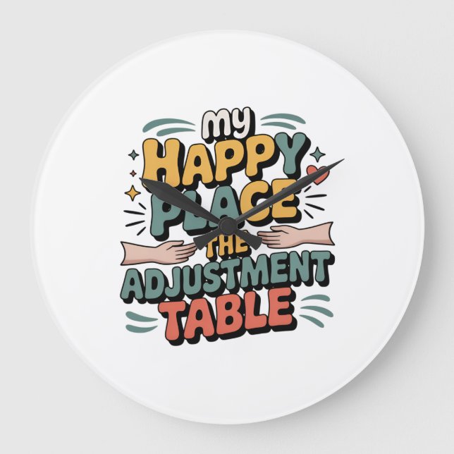 Chiropractic Adjustment Bliss for Back Pain Relief Große Wanduhr (Vorderseite)