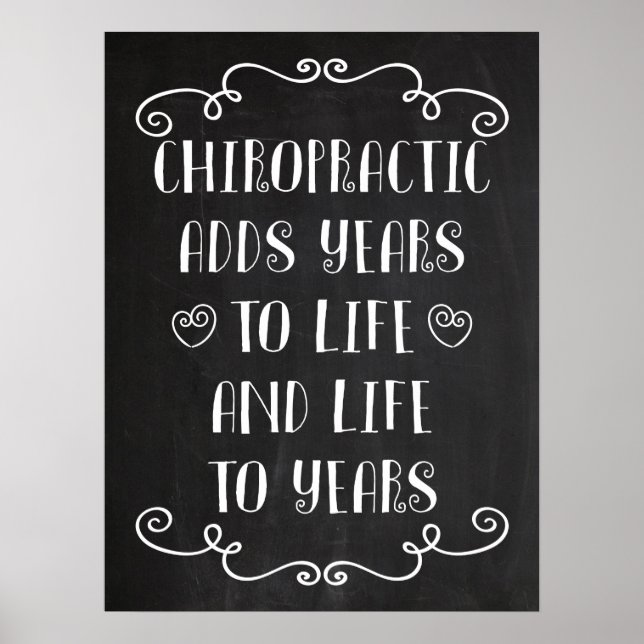 Chiropractic Ajoute La Vie Aux Années 18x24 Poster (Devant)