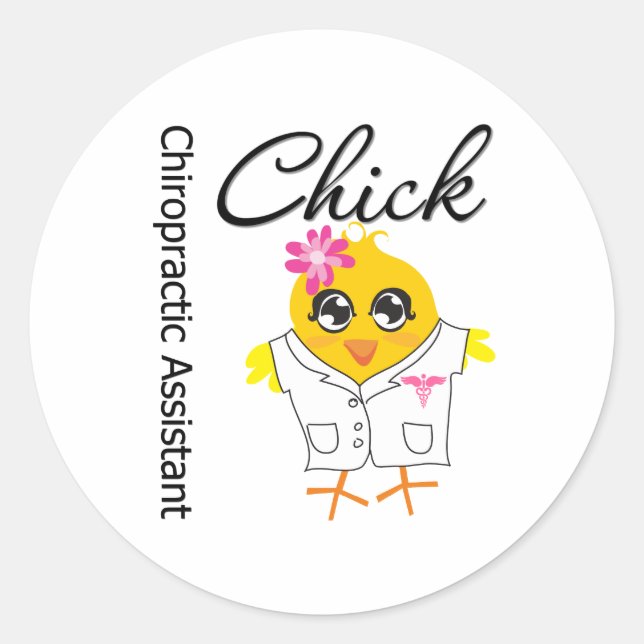 Chiropractic Assistant Chick Runder Aufkleber (Vorderseite)