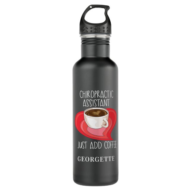 Chiropractic Assistentin einfach Kaffee personalis Edelstahlflasche (Vorderseite)