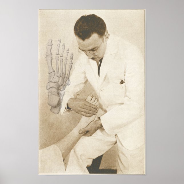 Chiropractic Foot Adjustment Vintage Print Poster (Vorne)