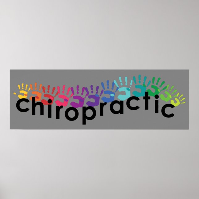 Chiropractic Hand Prints Poster 36x12 (Vorne)