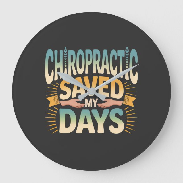 Chiropractic Healing and Back Pain Relief Große Wanduhr (Vorderseite)