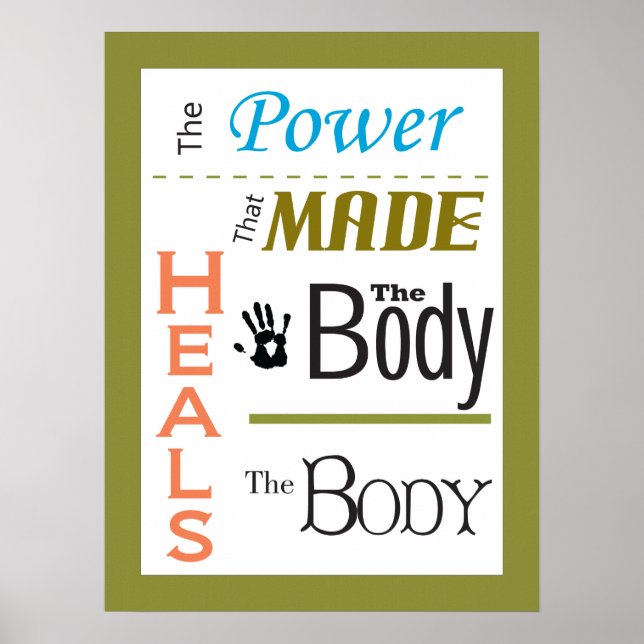 Chiropractic Heals the Body Quote Poster (Vorne)
