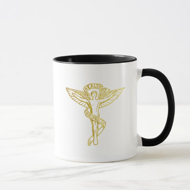 Chiropractic Medical Symbol Gold Kontur Tasse (Rechts)