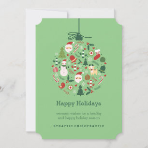 Chiropractic Ornament Flat Chiro Weihnachtskarten Feiertagskarte