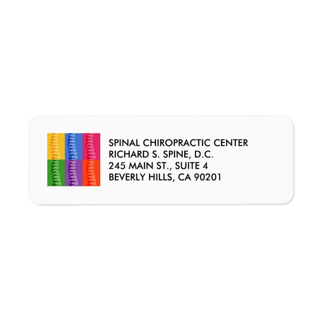 Chiropractic Spine Pop Art Labels (Vorne)