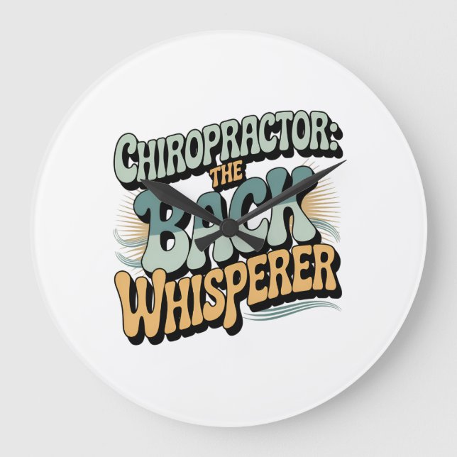 Chiropractor Back Whisperer Gift Idea Große Wanduhr (Vorderseite)