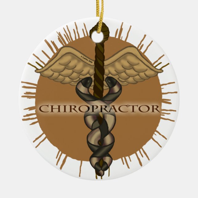 Chiropractor Caduceus ornement rond (Devant)
