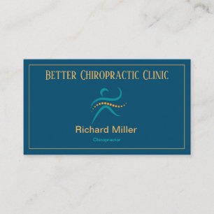 Chiropractor Carte de visite d'or bleu