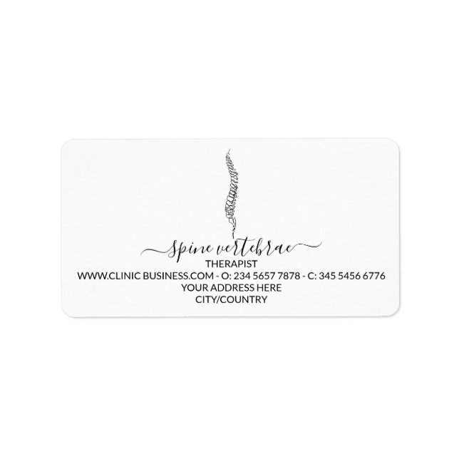 Chiropractor Licensed Massage Therapist Adressaufkleber (Vorne)