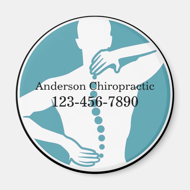 Chiropractor Promotionnels Magnets d'affaires en v (Devant)