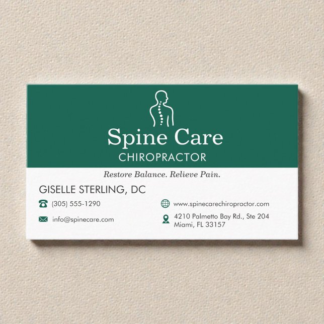Chiropractor Spine Care Office Icon Visitenkarte (Von Creator hochgeladen)