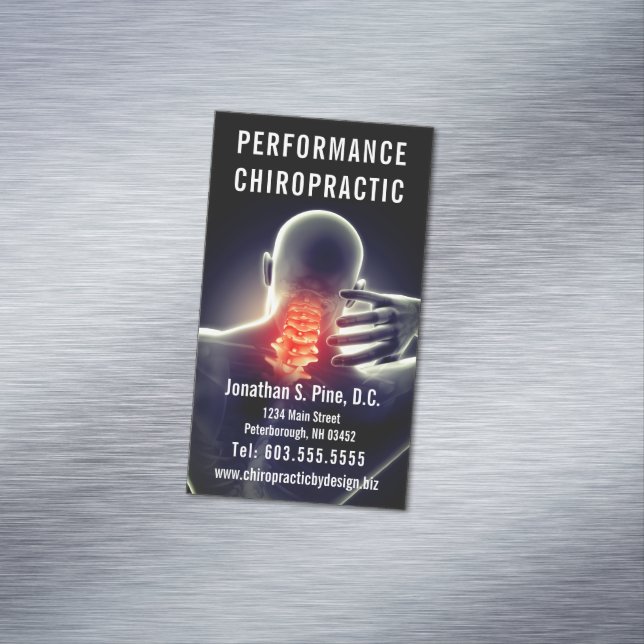 Chiropraktik der Dorn-Grafik-(Nackenschmerzen) Magnetische Visitenkarte (Beispiel)