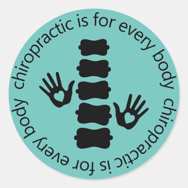 Chiropraktik ist für jeden Körper geeignet Runder Aufkleber (Vorderseite)