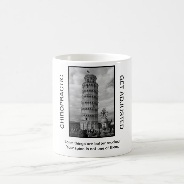 Chiropraktik-Kaffee-Tasse - lehnender Turm von Kaffeetasse (Mittel)