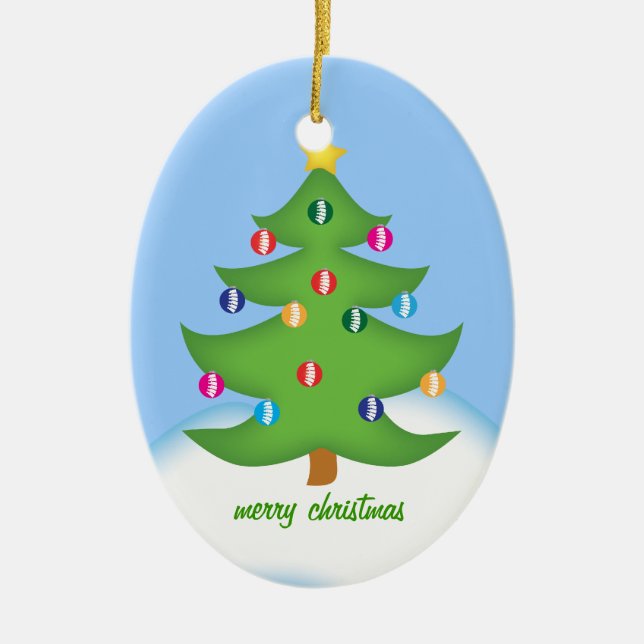 Chiropraktik-Weihnachtsbaum-Verzierung Keramikornament (Vorne)