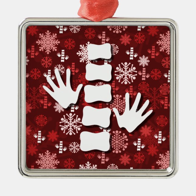 Chiropraktik-Weihnachtsquadrat-Verzierung Ornament Aus Metall (Vorne)