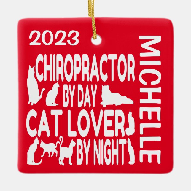Chiropraktiker Lieben Cats CUSTOM Keramikornament (Vorderseite)