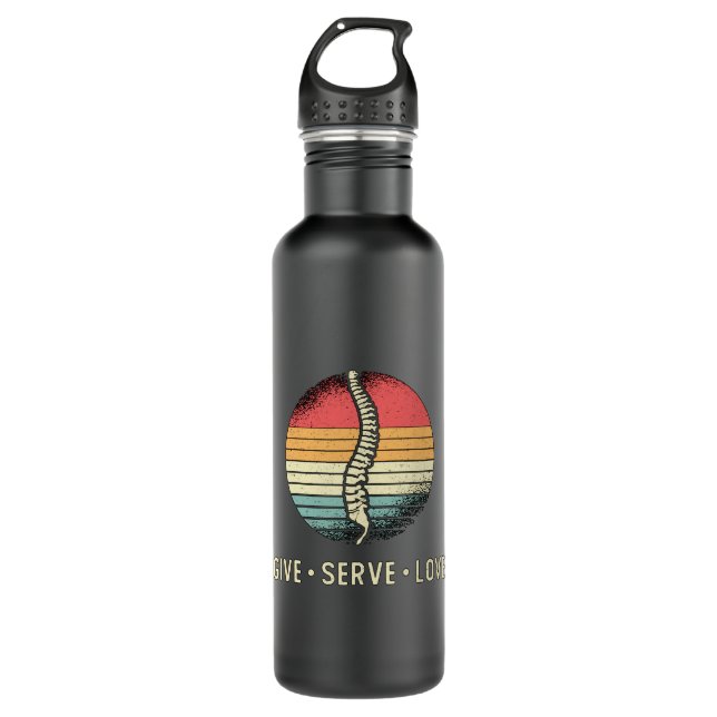 Chiropraktiker Servieren Liebe Chiro Chiropractic Edelstahlflasche (Vorderseite)
