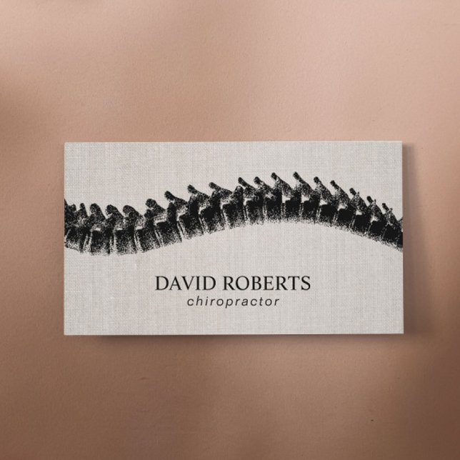 Chiropraktiker Spinentherapeut Linen Visitenkarte (Von Creator hochgeladen)