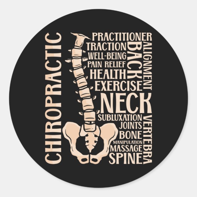 Chiropraktiker Wirbelsäulentherapeut Chiropraktor  Runder Aufkleber (Vorderseite)
