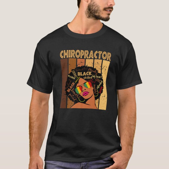 Chiropraktikerin Afro American Women Black T-Shirt (Vorderseite)
