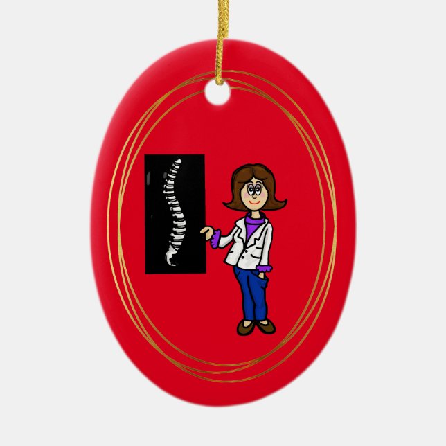 Chiropraktikerin, Zurück-Doktor-Ornament Keramik Ornament (Vorne)