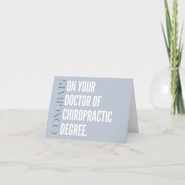 Chiropraktische Abschluss-Karte, Chiropraktiker Karte (Vorderseite)