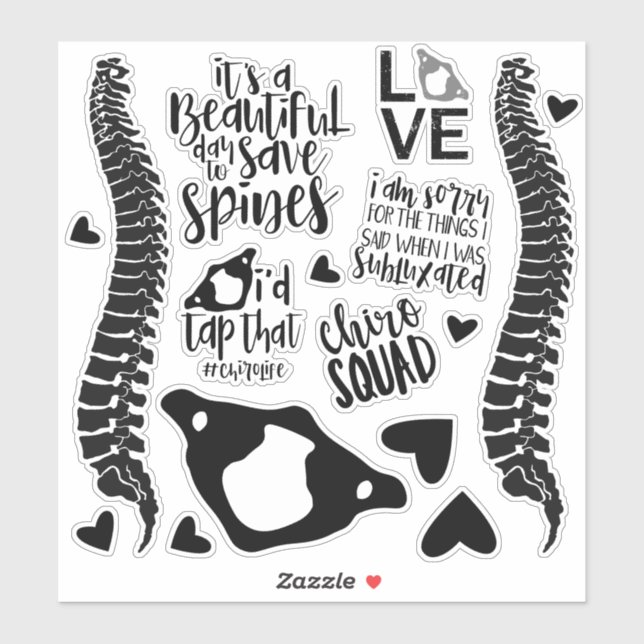 Chiropraktische Aufkleber, Chiropraktor, Laptop Aufkleber (Blatt)