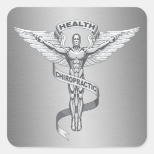 Chiropraktische Emblem-Logo-Aufkleber Quadratischer Aufkleber