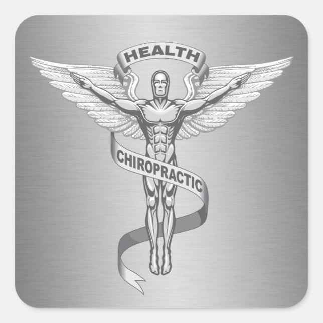 Chiropraktische Emblem-Logo-Aufkleber Quadratischer Aufkleber (Vorderseite)