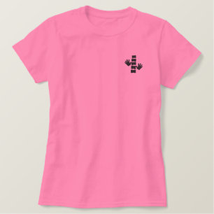 Chiropraktische Hände und bestickte Wirbelsäule Besticktes T-Shirt