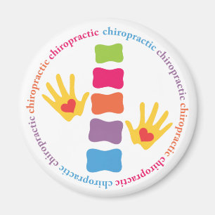 Chiropraktische Hände und Wirbelsäule Magnet