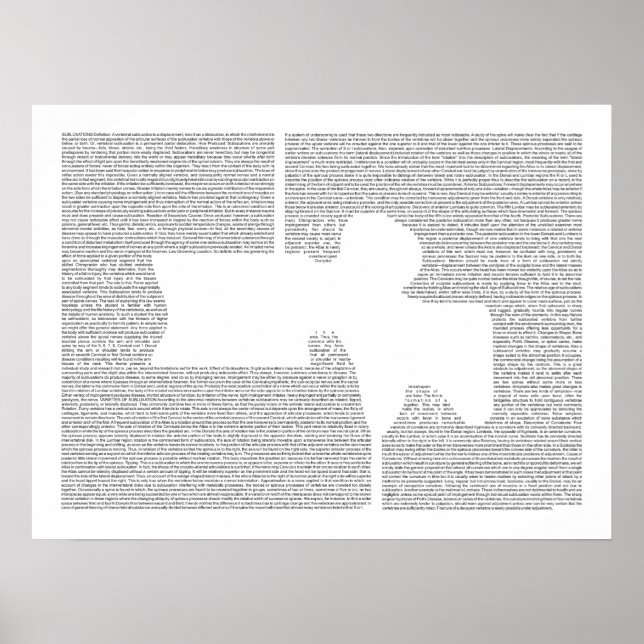 Chiropraktische Lumbar Vertebra Kunst, Dichtung un Poster (Vorne)