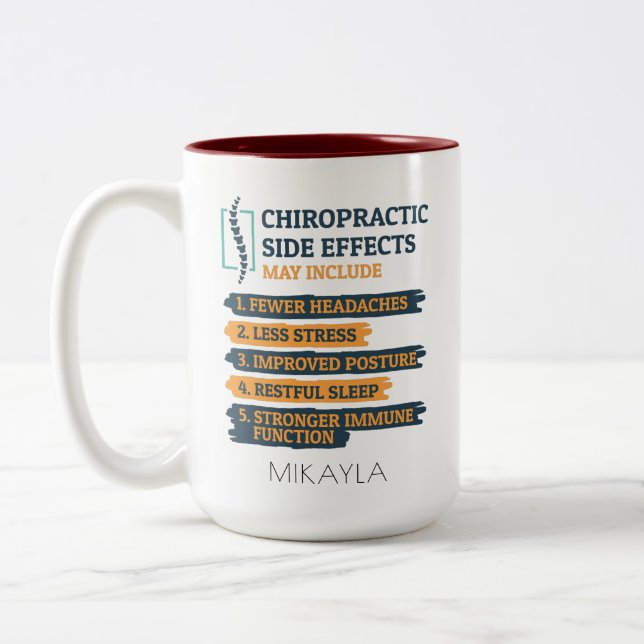 Chiropraktische Nebenwirkung Chiropraktor Geburtst Zweifarbige Tasse (Links)