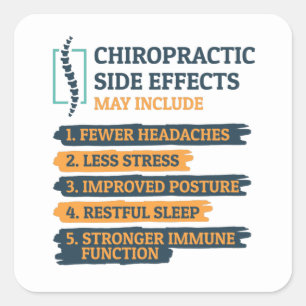 Chiropraktische Nebenwirkungen Funny Chiropractor  Quadratischer Aufkleber