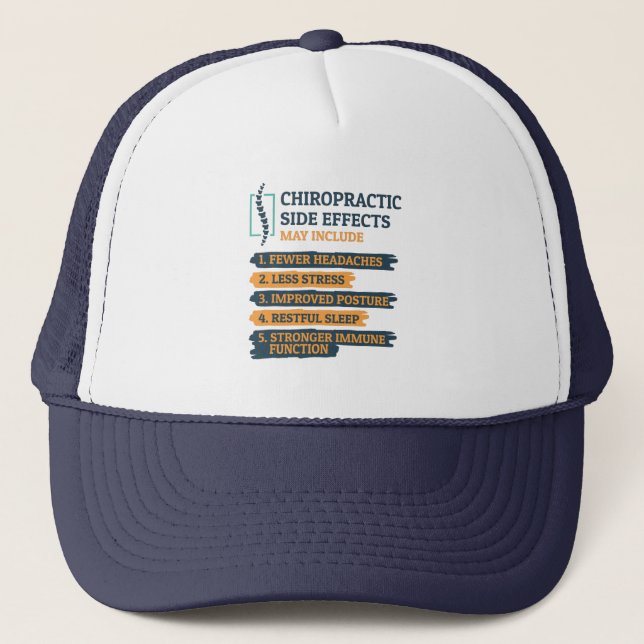 Chiropraktische Nebenwirkungen Funny Chiropractor  Truckerkappe (Vorderseite)