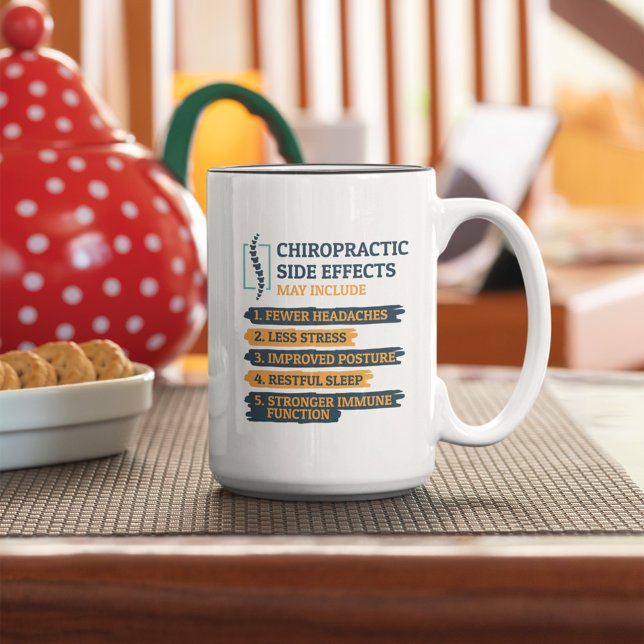 Chiropraktische Nebenwirkungen Funny Chiropraktor Zweifarbige Tasse (Von Creator hochgeladen)